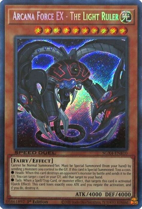 Arcana Force EX The Light Ruler Secret Rare Speed Duel GX