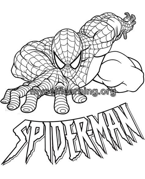 Spiderman Cartoons Coloring Sheet 1 Instant Download