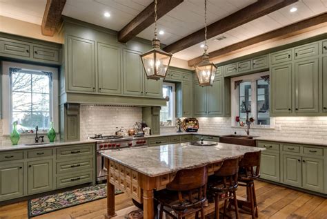 Green Cabinets With Quartzite Countertops Stoneadd Photo