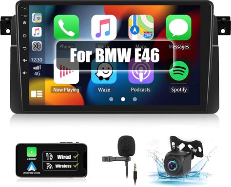 CAMECHO Android 12 Radio De Coche Para BMW E46 Radio Con Navi Carplay