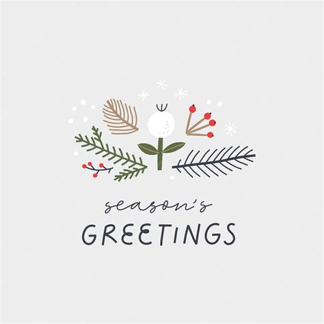 Premium Vector Seasons Greetings Holiday Greeting Card With