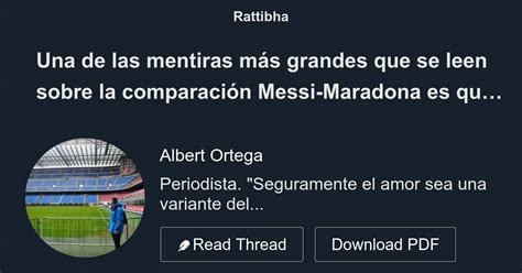 Una de las mentiras más grandes que se leen sobre la comparación Messi