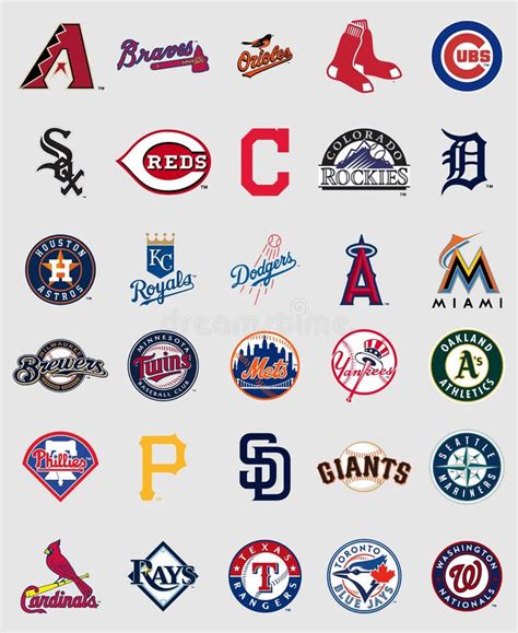 Major League Baseball Logos Editorial Stock Photo Illustration Of