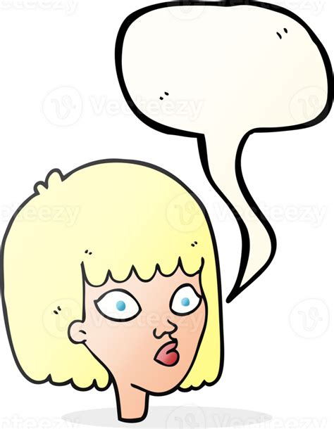 Speech Bubble Cartoon Female Face 36458426 Png