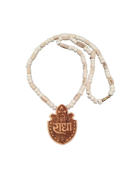 Buy Dharmsaar Shree Radha Leaf Locket With White Tulsi Japa Bead Mala