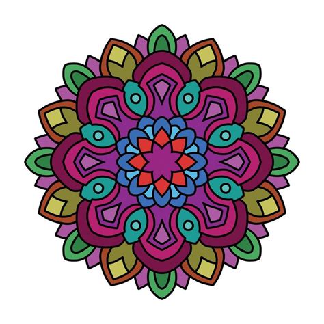 Color Mandala Vector Illustration Template Isolated Hand Drawn Doodle