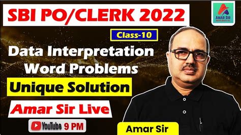 Sbi Po Clerk 2022 Data Interpretation And Word Problems Memory Based By Amar Sir Youtube