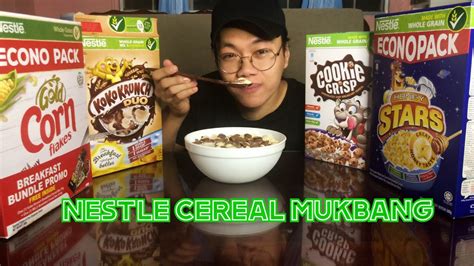 NESTLE CEREAL MUKBANG KOKO KRUNCH CORN FLAKES HONEY STARS COOKIE