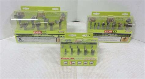 (3) Ryobi router bit sets, excellent - Albrecht Auction Service