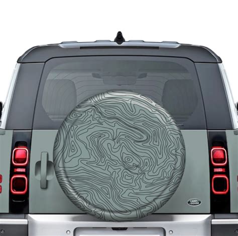 Boomerang — Color Matched Rigid Tire Cover — Topo Map Graphic — Land