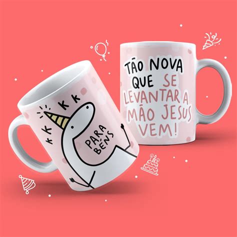 Caneca Personalizada Flork Bento Cake Aniversario Porcelana