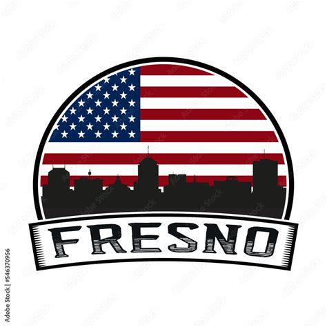 fresno california usa skyline sunset travel souvenir sticker logo badge