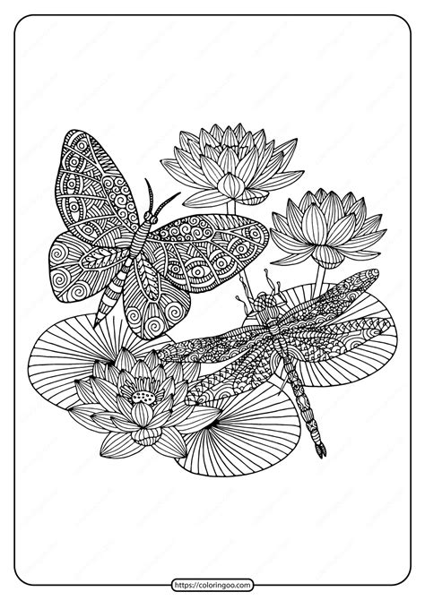 Butterflies And Dragonflies Coloring Pages Coloring Pages