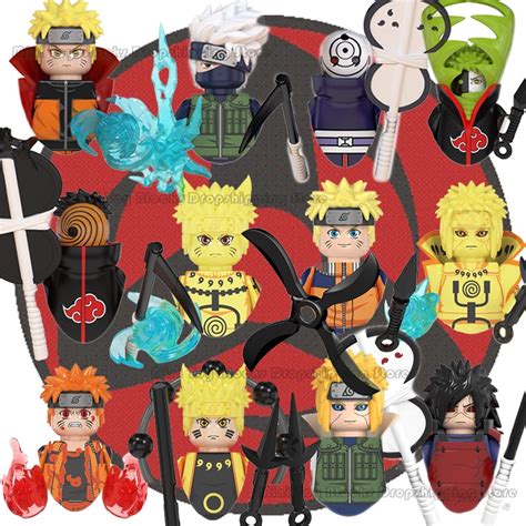 Lego Naruto Building Blocks Sasuke Kakashi Akatsuki Bricks Anime Mini