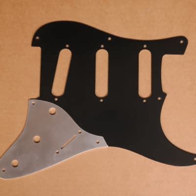 Stratocaster Strat Pickguard Split Guard Single Ply Black Reverb