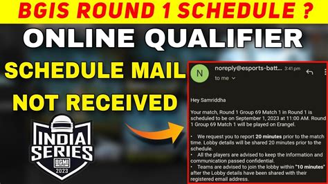 BGIS ROUND 1 SCHEDULE MAIL NOT RECEIVED Bgis Online Qualifier Match