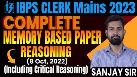 Ibps Clerk Mains Ibps Clerk Mains Memory Based Paper Reasoning