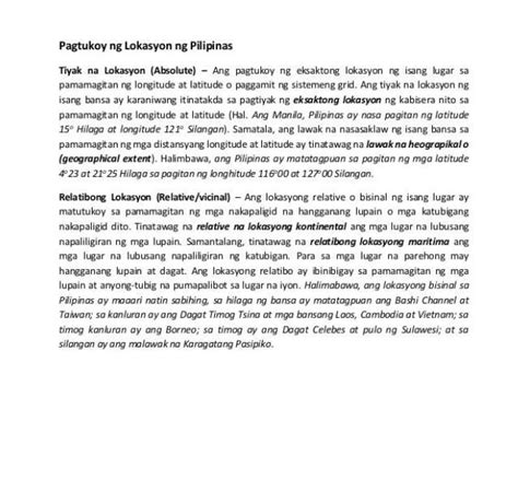 Paano Natutukoy Ang Tiyak Na Lokasyon Ng Usang Lugar Ano Ang Tiyak