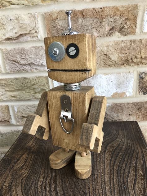 Wooden Robot Toy Diy Wood Art