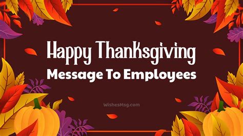 50 Happy Thanksgiving Messages To Employees Wishesmsg