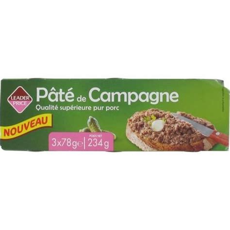 Pâté de campagne qualité supérieure pur porc 234g Cdiscount Au