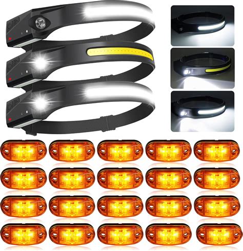 Psdriqq 20pack Amber Led Trailer Lights Side Marker Clearance Indicators Light Lamp