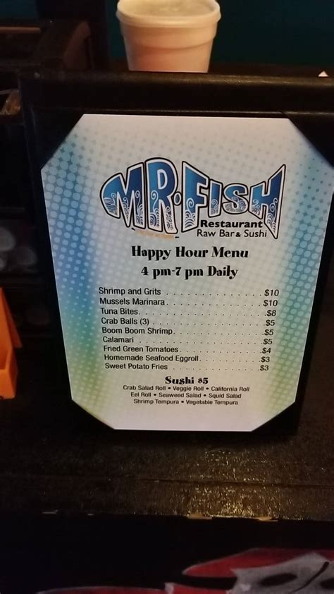 Menu At Mr Fish Seafood Restaurant Myrtle Beach