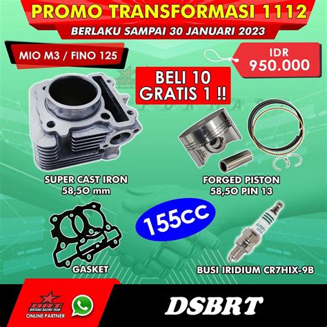 Jual Blok BRT MIO M3 XRide Fino Soul GT 125 Bore Up 155cc 58 50 Cast