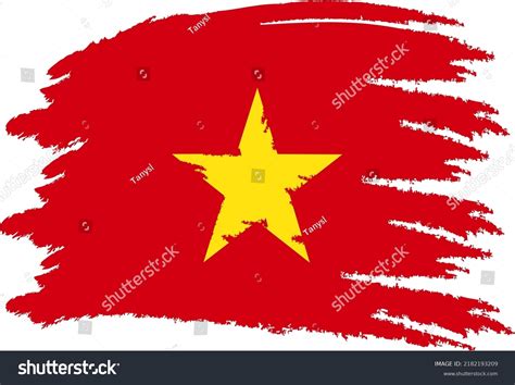 Flag Of Vietnam Brush Stroke Background Royalty Free Stock Vector