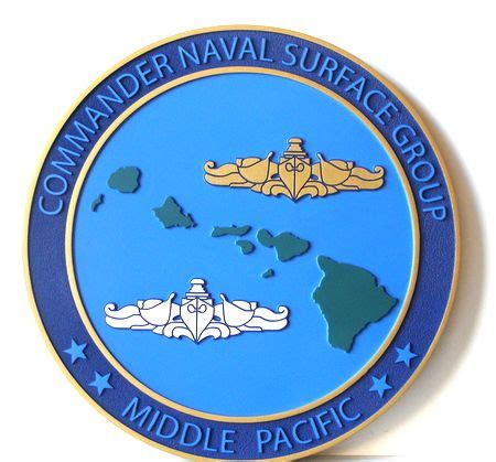 Jp Carved Plaque Of The Seal Of The Commander Naval Surface