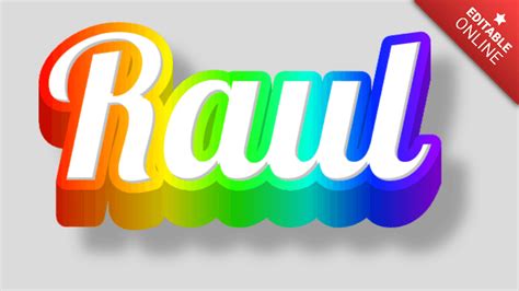 Raul Gay Pride 3D Text Effect Generator