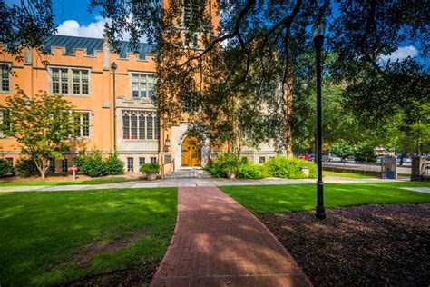 Walkway And The Exterior Of Trinity Episcopal Cathedral In Columbia