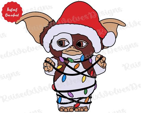 Christmas Gizmo PNG Holiday Gremlins Digital Clipart Cute Christmas Png