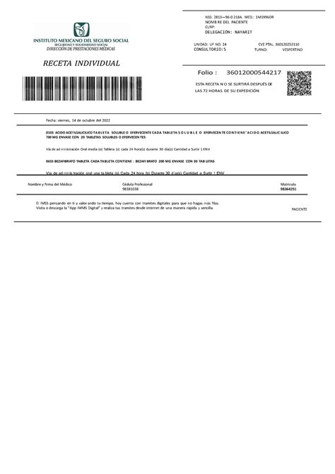 Receta Del Imss 2024 Editable Image To U