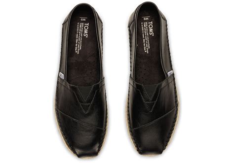 Toms Black Full Grain Leather Mens Classics In Black For Men Lyst