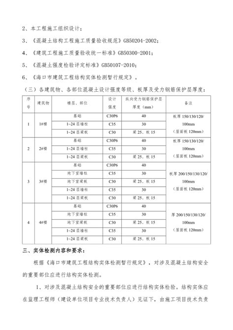 混凝土实体检测专项方案建筑工程结构实体检验专项方案下载 17页 工程合同 果子办公