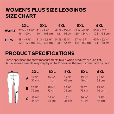 Leggings Xxl Size Charts For Women