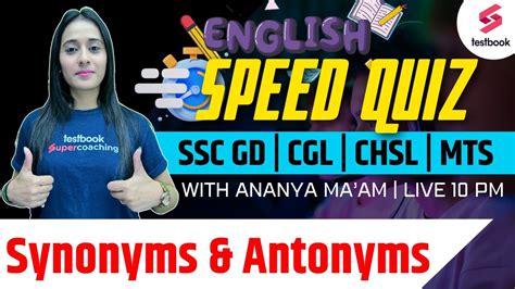 Synonyms Antonyms For Ssc Cgl Chsl Mts Ssc Gd English