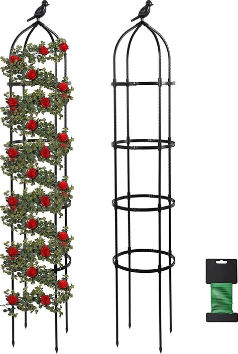 6 Feet Garden Trellis For Climbing Plants 1pcs Metal Garden Obelisk