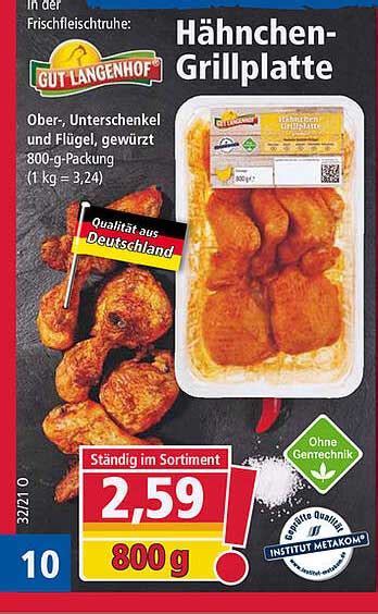 Gut Langenhof H Hnchen Grillplatte Angebot Bei Norma Prospekte De