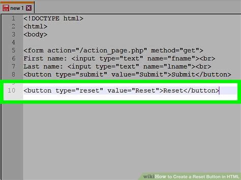 How To Create A Reset Button In HTML 5 Steps With Pictures