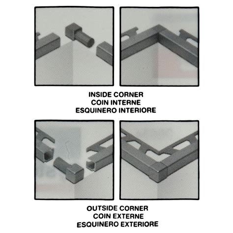 Schluter Rondec Inside Corner For 38in Satin Nickel Anodized Aluminum Rondec Profile 38in