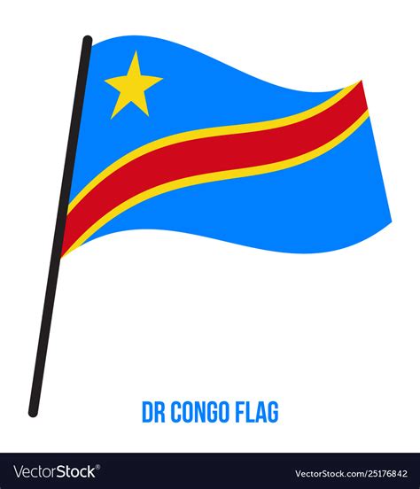 Democratic Congo Flag Waving On White Background Vector Image