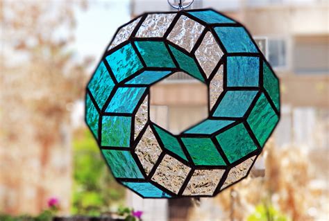 Stained Glass Optical Illusion Suncatcher Window Hanging Sacred