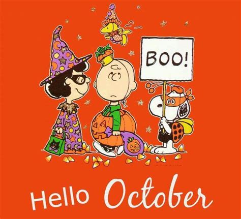 Hello October Charlie Brown Halloween Peanuts Halloween Charlie Brown