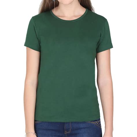 Bottle Green Half Sleeve Women S Plain T Shirt Regular Fit Online