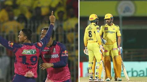 Ipl 2023 Csk Vs Rr एक गेंद पांच रन आखिरी बॉल पर छक्का नहीं मार पाए धोनी राजस्थान रॉयल्स की