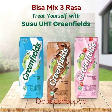 Jual Susu Greenfields UHT 250 ml | Full Cream Coklat Strawberry | Harga ...