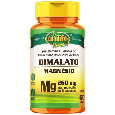 Magnesio Dimalato 260mg 60caps Unilife Empório Aruna