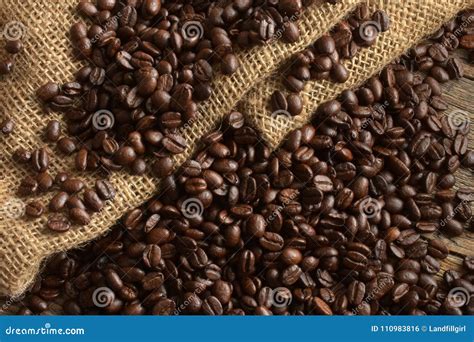 Dark Roasted Coffee Beans Stock Photo Image Of Close 110983816